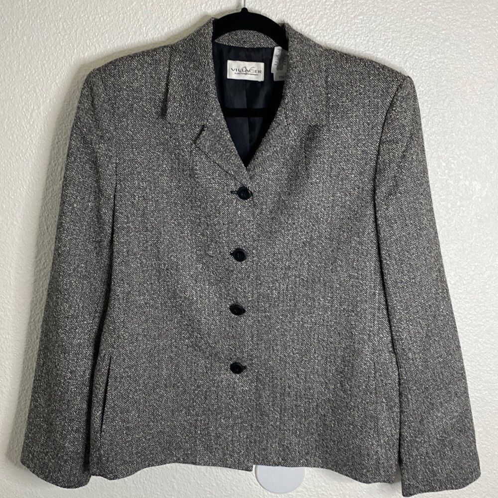 Villiager tweed black and white blazer- Size 12